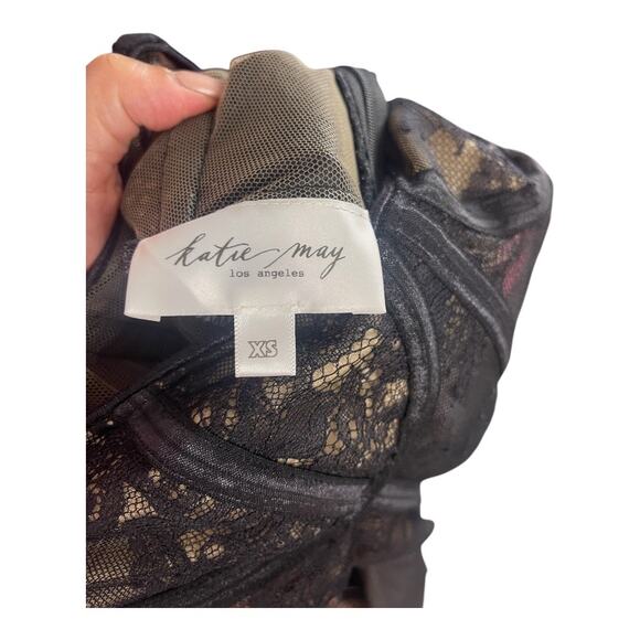 Katie May Shannon Corset Lace Gown Ruffle Gala Formal Floral Party Whimsigoth XS - Picture 13 of 16